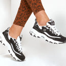 Skechers D'Lites Biggest Fan Black & White