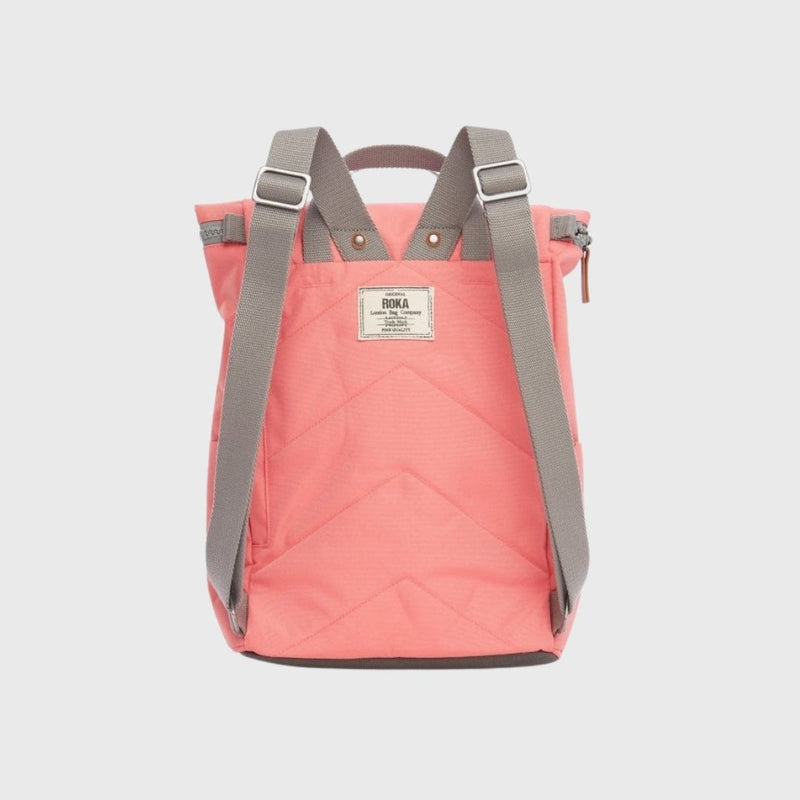 Roka London Finchley A Recycled Canvas Backpack Small Coral